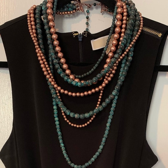 Jewelry - GORGEOUS PATINA TURQUOISE/COPPER BEAD NECKLACE